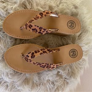 Vintage Authentic American Heritage y2k cheetah print slip on wedge platforms